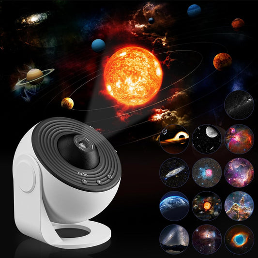 Galaxy Star Planetarium Projector With 13 HD Film Discs, Space Lamp With Moon, Solar System, Nebula, Night Sky, Auto Off Timer, Adjustable 360° Projection
